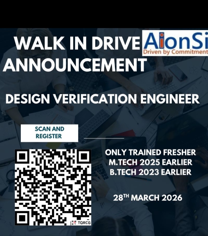 VLSI Design Verification Engineer – Fresher